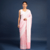 PASTEL PINK HANDWOVEN PURE KHADDI GEORGETTE BANARASI SILK SAREE