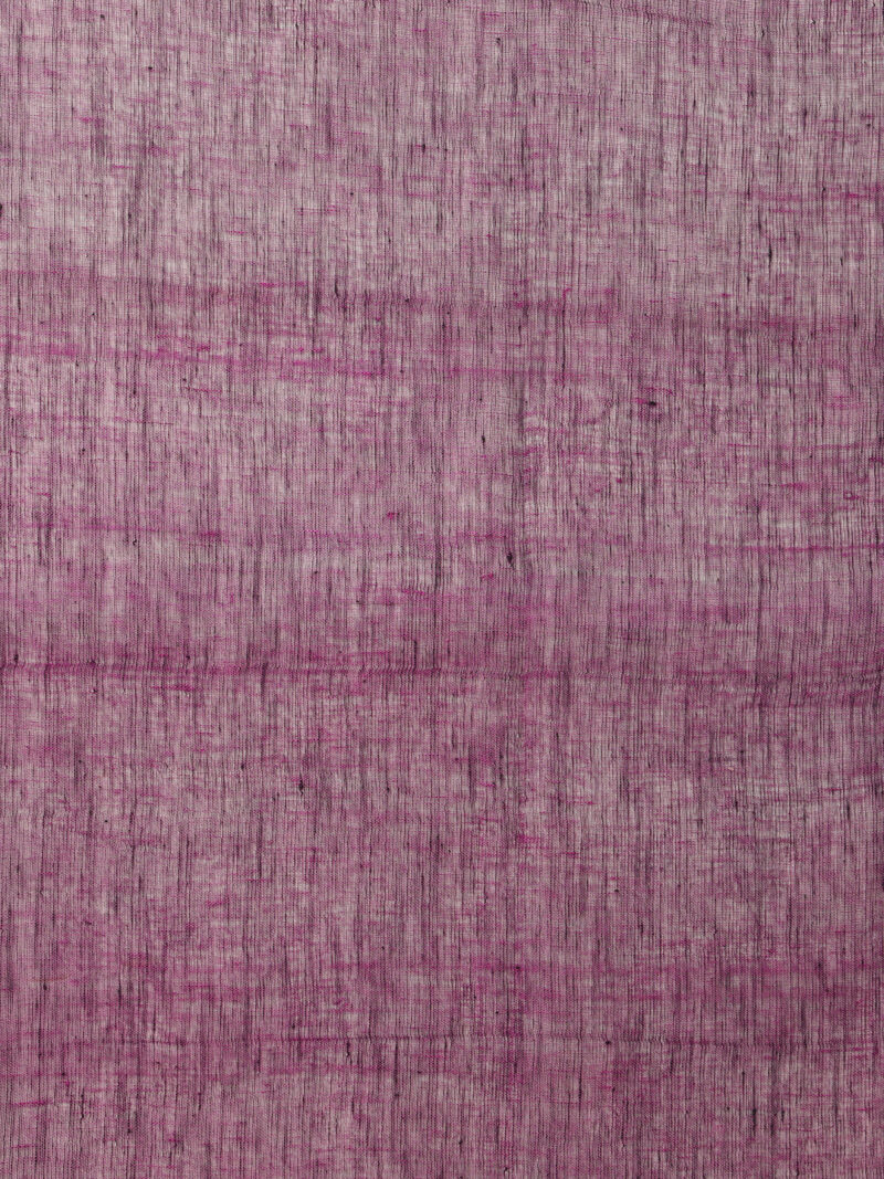 Rangrez – Linen by Linen PURPLE Jamdani Saree with Multicolour Pallu - Image 6