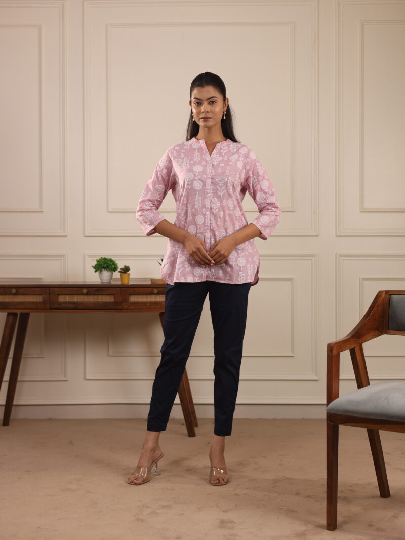 Women’s Cotton Straight Fit Pants with Pockets – Comfort Fit Dailywear – In Navyblue Color