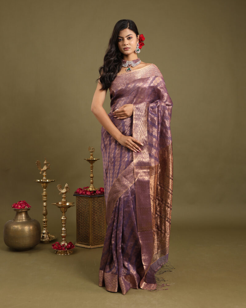 Raaya Mauve Jaal Banarasi Saree