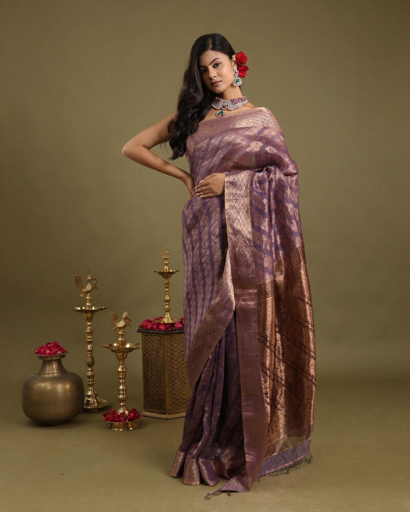 Raaya Mauve Jaal Banarasi Saree - Image 2