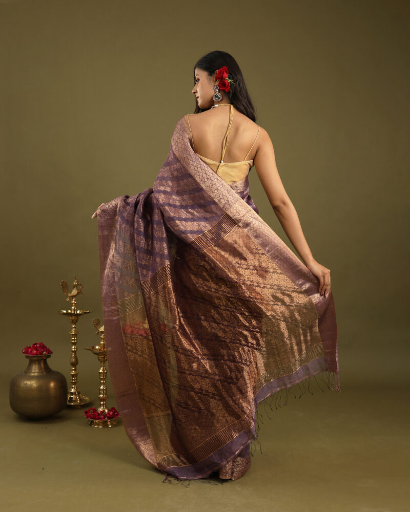 Raaya Mauve Jaal Banarasi Saree - Image 4