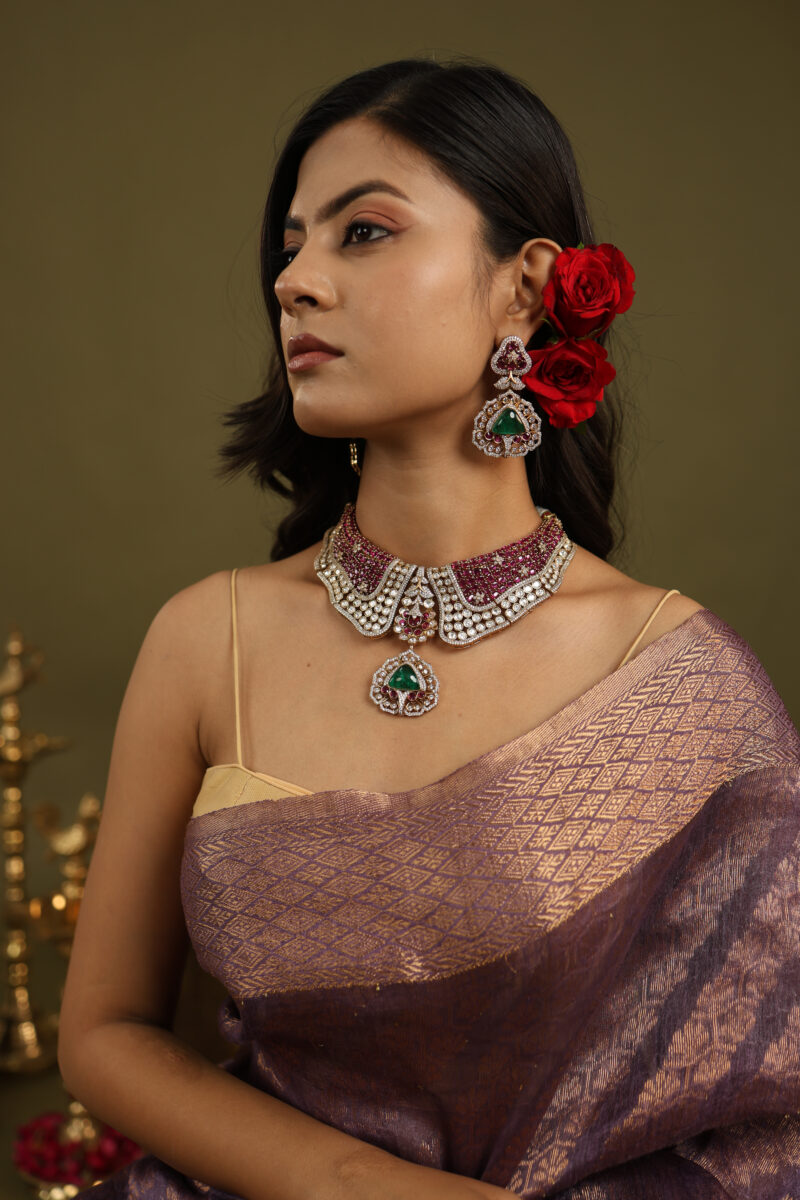 Raaya Mauve Jaal Banarasi Saree - Image 10