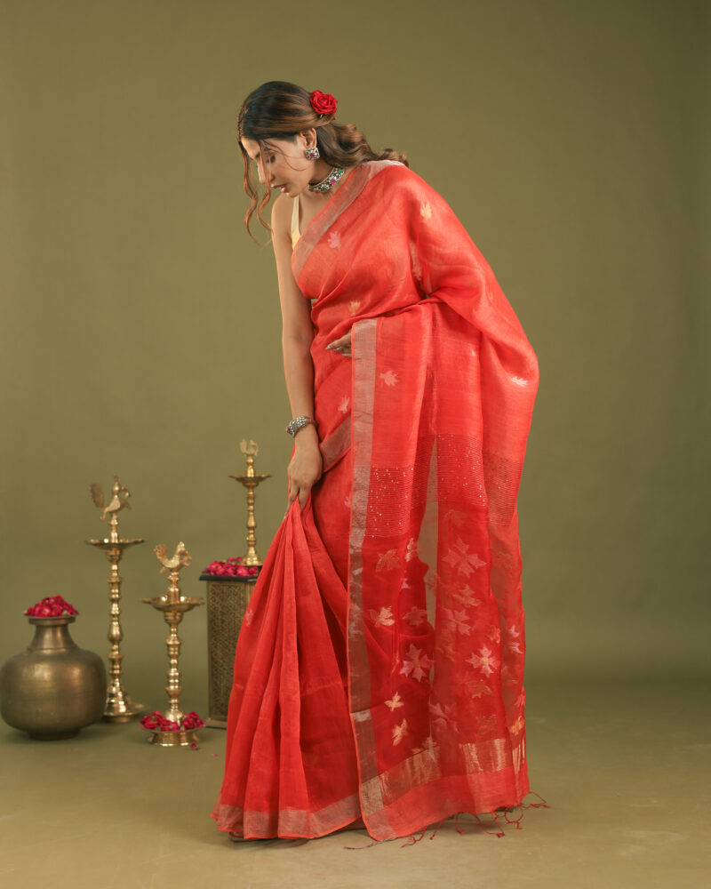 Raaya Ruby Red Banarasi Saree