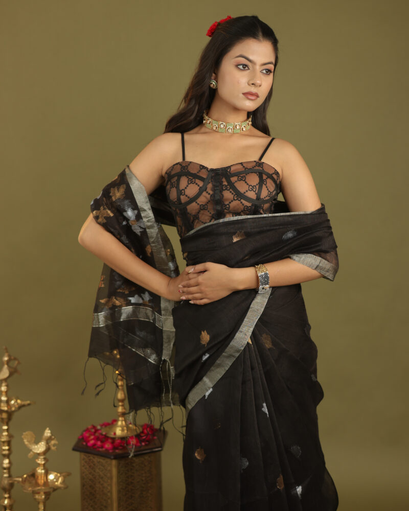Raaya Black Banarasi Saree