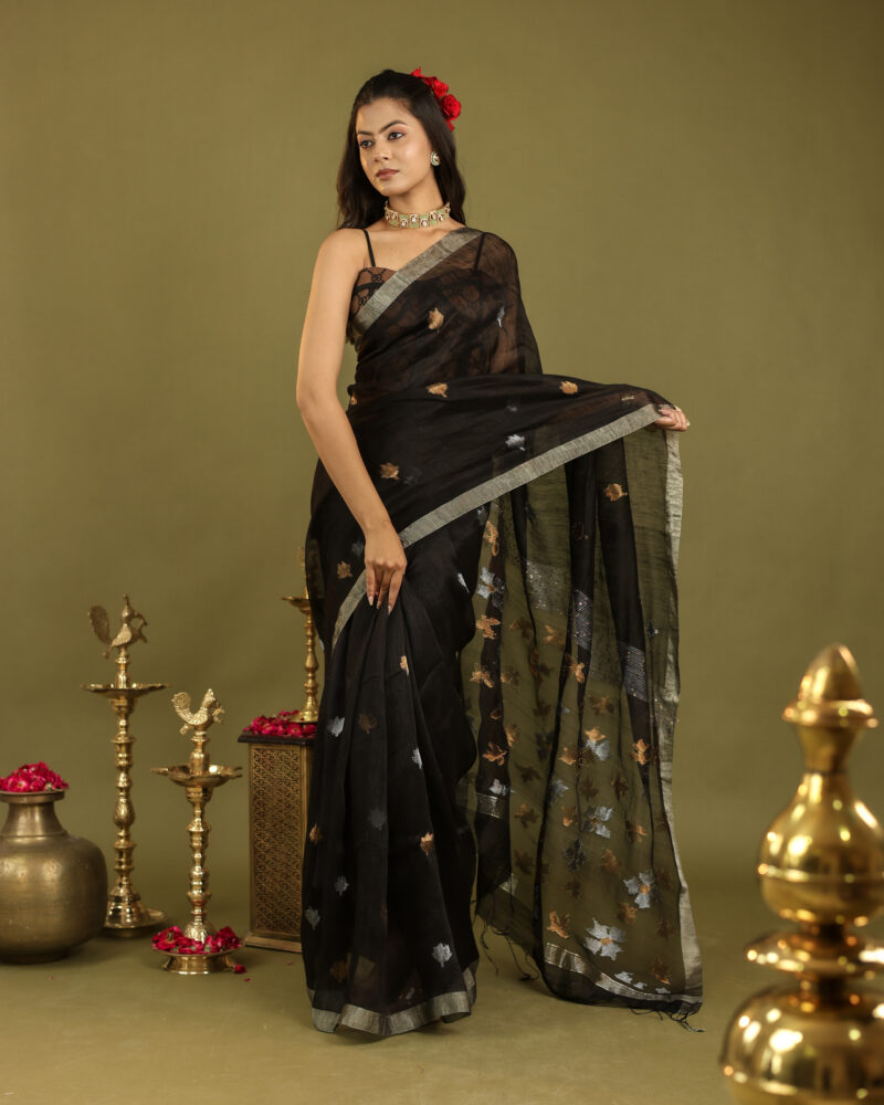 Raaya Black Banarasi Saree - Image 2