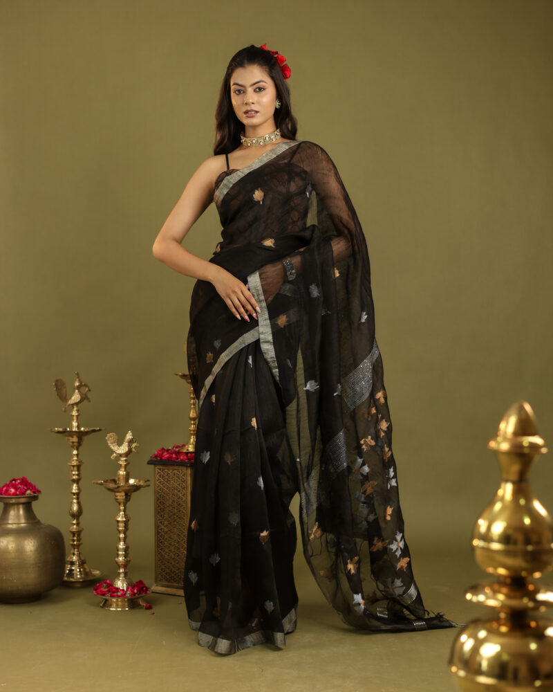 Raaya Black Banarasi Saree - Image 3