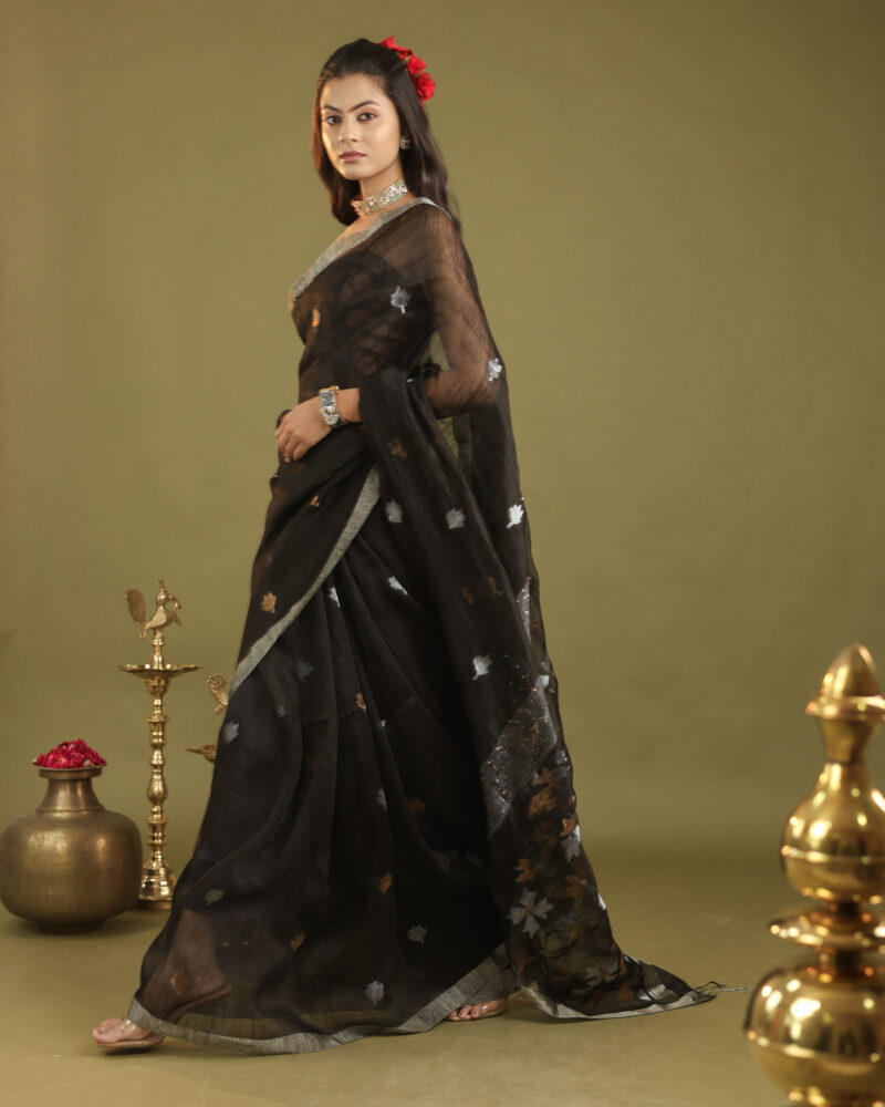 Raaya Black Banarasi Saree - Image 5