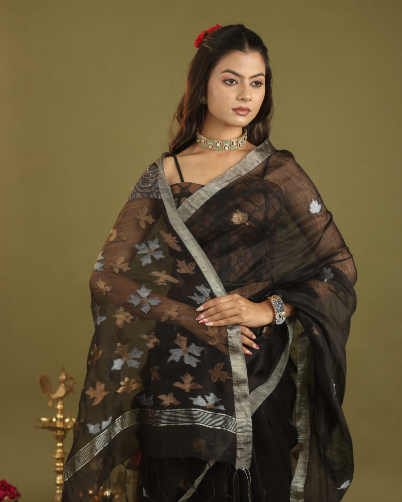 Raaya Black Banarasi Saree - Image 7