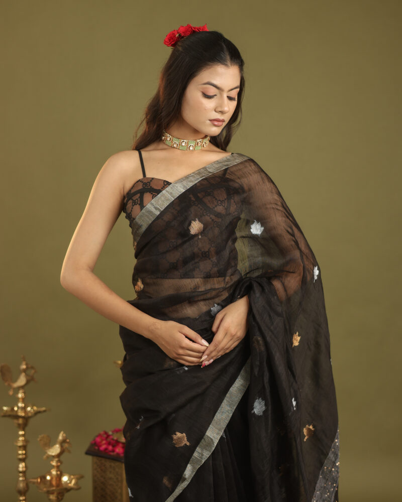 Raaya Black Banarasi Saree - Image 8