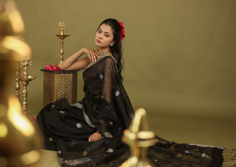 Raaya Black Banarasi Saree - Image 11