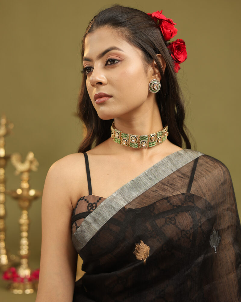 Raaya Black Banarasi Saree - Image 14