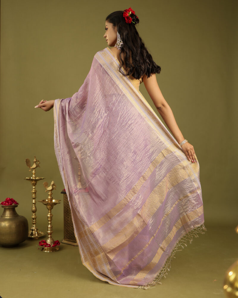Noor Mauve Banarasi Saree - Image 2