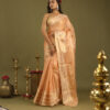 Noor Peach Banarasi Saree