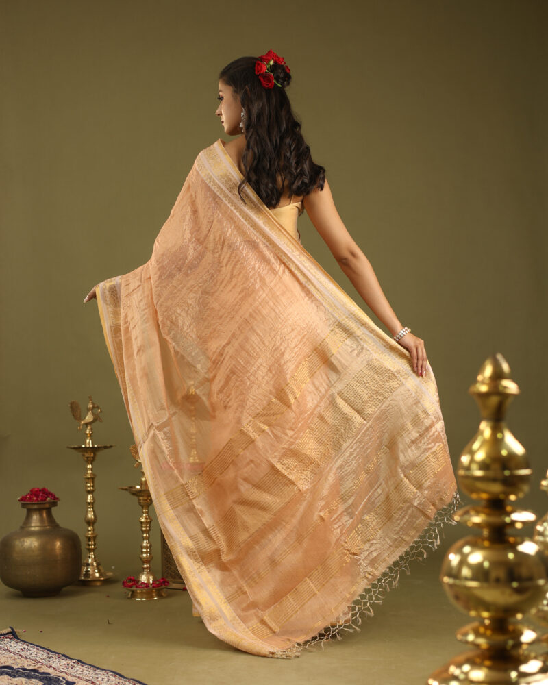 Noor Peach Banarasi Saree - Image 5