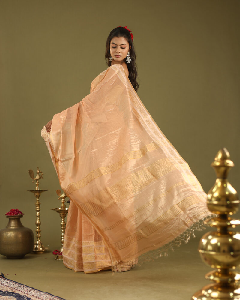 Noor Peach Banarasi Saree - Image 6