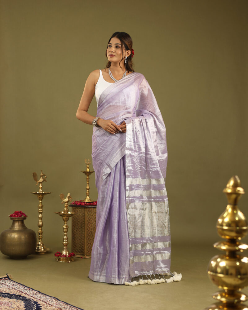 Navya Lilac Banarasi Saree - Image 2