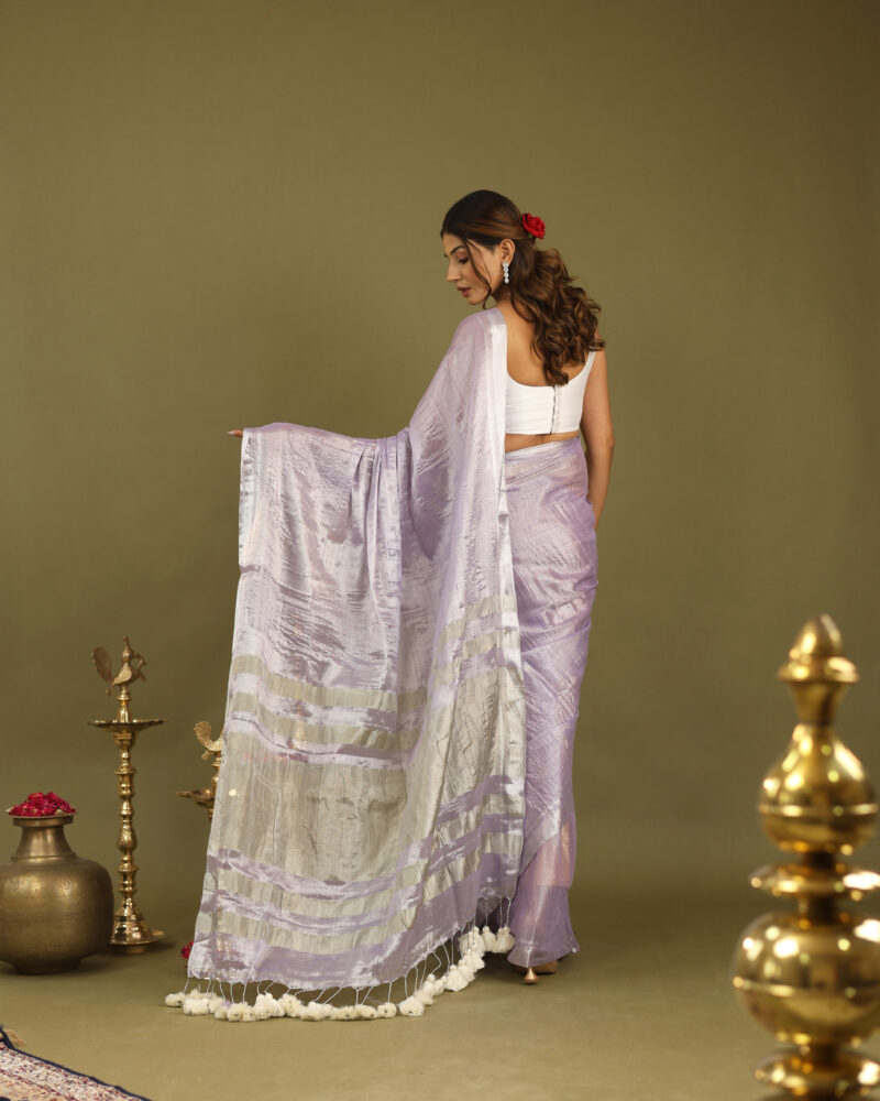 Navya Lilac Banarasi Saree - Image 5