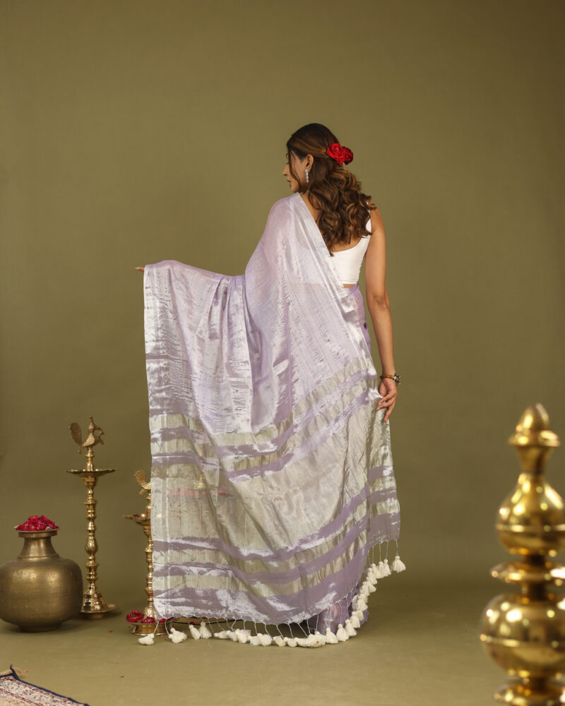Navya Lilac Banarasi Saree - Image 6