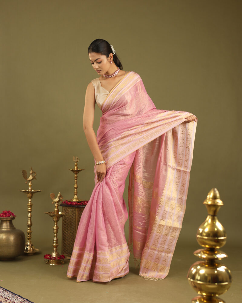Noor Baby Pink Banarasi Saree