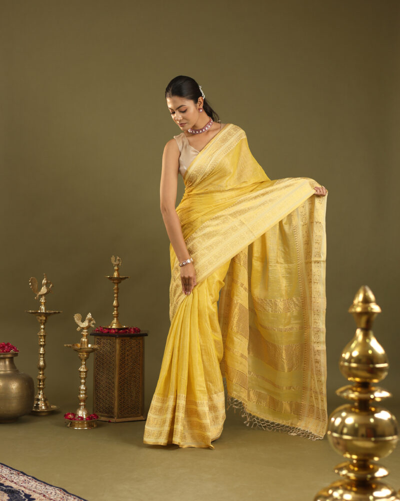 Noor Yellow Banarasi Saree
