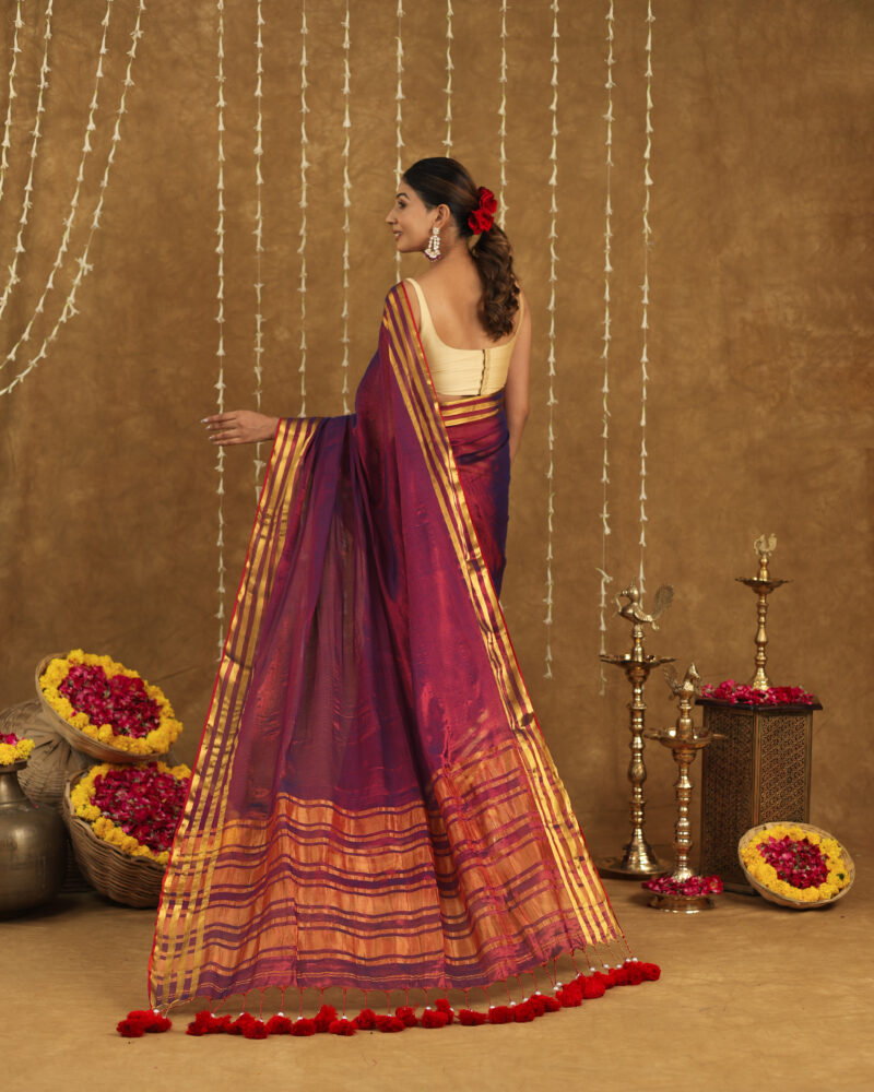 Navya Purple Banarasi Saree - Image 4