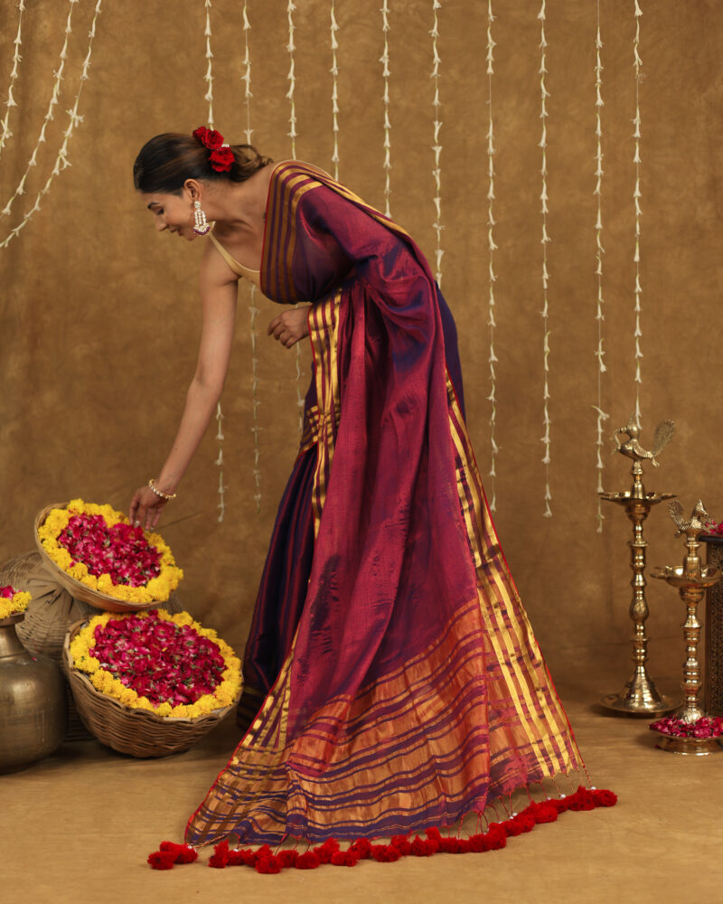 Navya Purple Banarasi Saree - Image 5