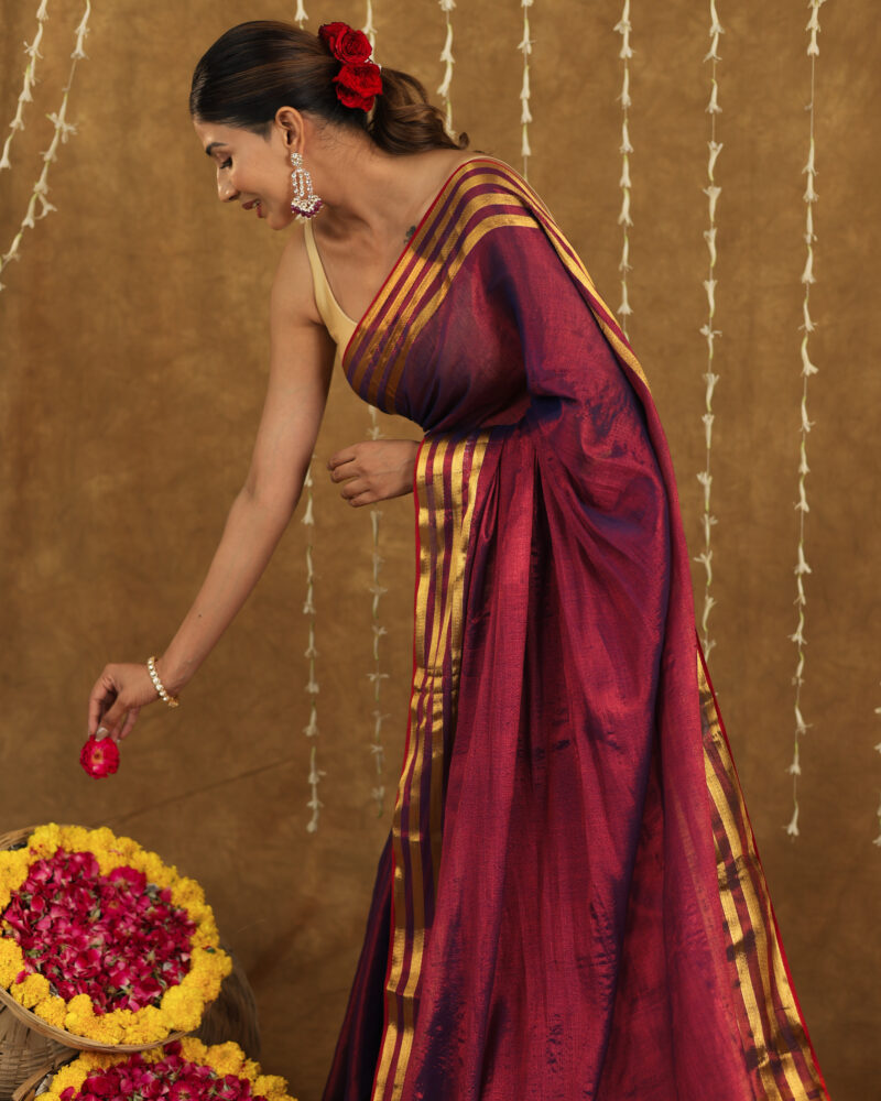 Navya Purple Banarasi Saree - Image 6