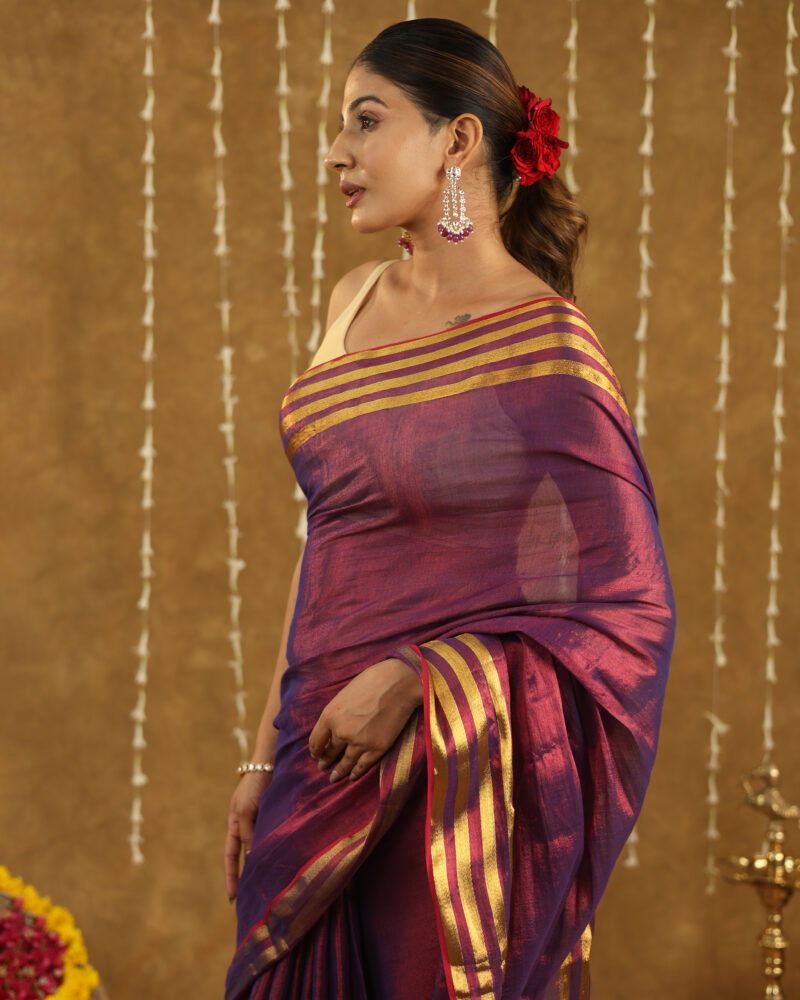 Navya Purple Banarasi Saree - Image 7