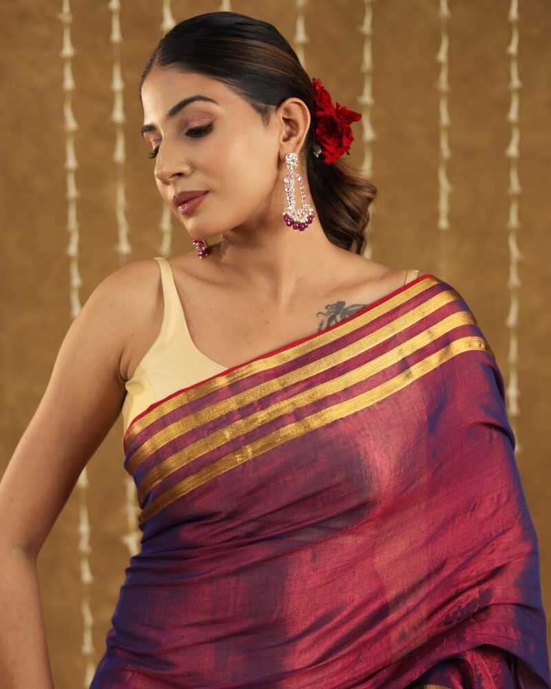 Navya Purple Banarasi Saree - Image 8