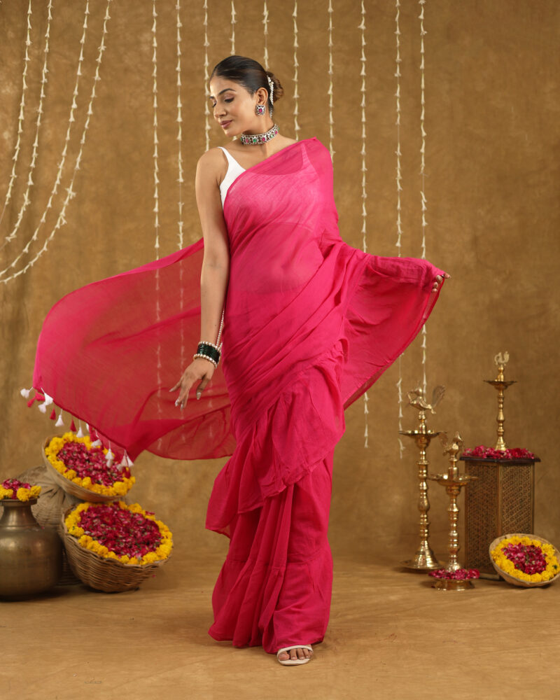 LATIKA HOT PINK BANARASI SAREE - Image 6