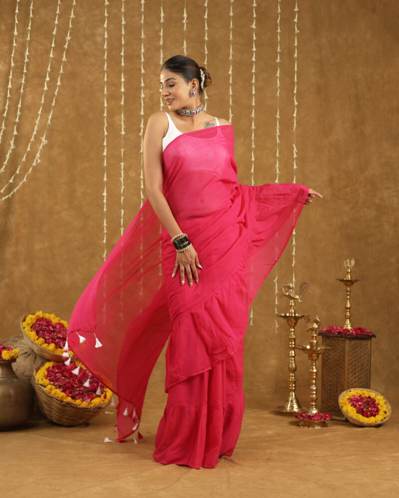 LATIKA HOT PINK BANARASI SAREE - Image 7