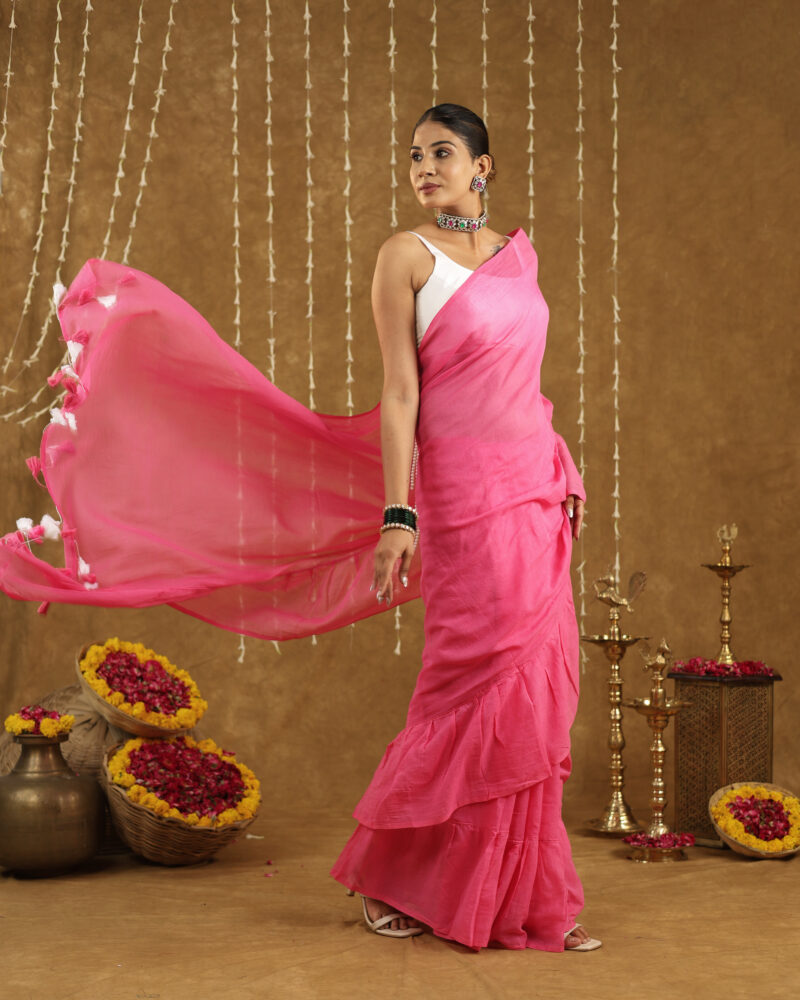 LATIKA SOFT PINK BANARASI SAREE - Image 2