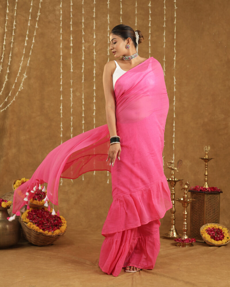 LATIKA SOFT PINK BANARASI SAREE - Image 5