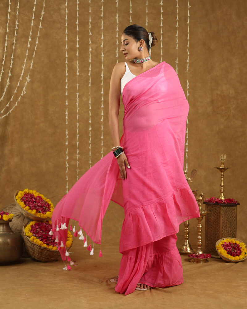 LATIKA SOFT PINK BANARASI SAREE - Image 6