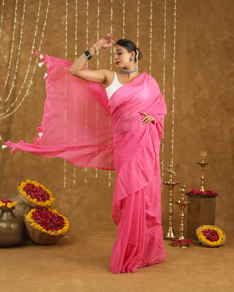 LATIKA SOFT PINK BANARASI SAREE - Image 7